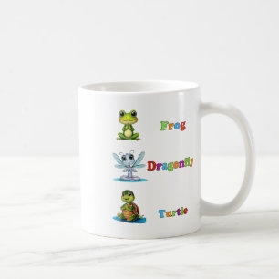 Subtile Political Humor Frog Dragonfly Yoga Kaffeetasse