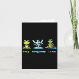 Subtile Political Humor Frog Dragonfly Yoga Karte