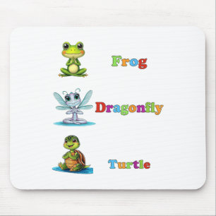 Subtile Political Humor Frog Dragonfly Yoga Mousepad