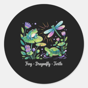 Subtile Politische Humor Frosch Dragonfly Schildkr Runder Aufkleber