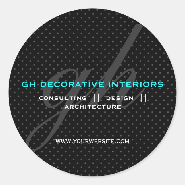 Subtile Polka Dots Initials Sticker (Vorderseite)