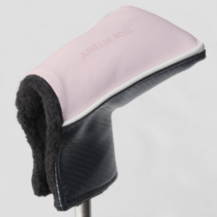 Subtile rosa Bezeichnung auf weichem Rosa Golf Headcover