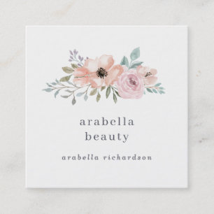 Subtile Rosa-und des Pfirsich-Blumen Quadratische Visitenkarte