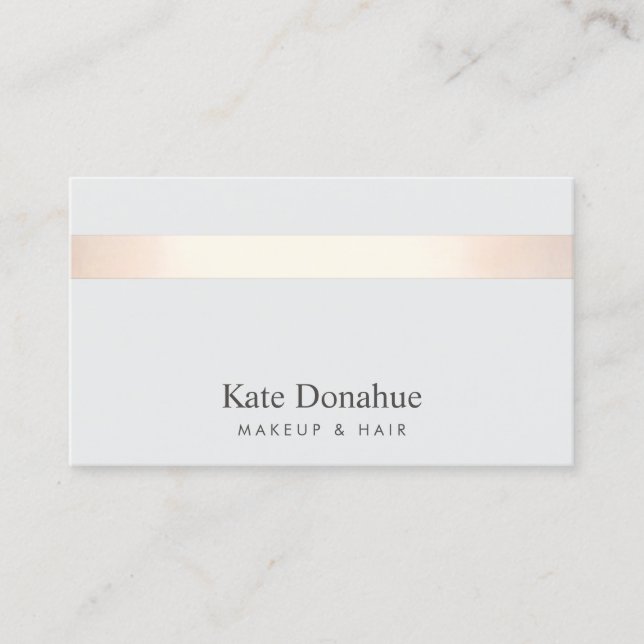 Subtile Rose Gold gestreift Elegant Stilvoll Grau  Visitenkarte (Vorderseite)