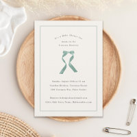 Subtile Sage Green Bow Classic Baby Dusche