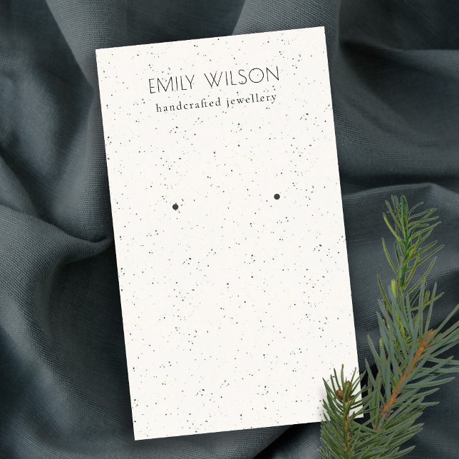 Subtile weiße Keramik Textur Ohrring Display Visitenkarte (Von Creator hochgeladen)