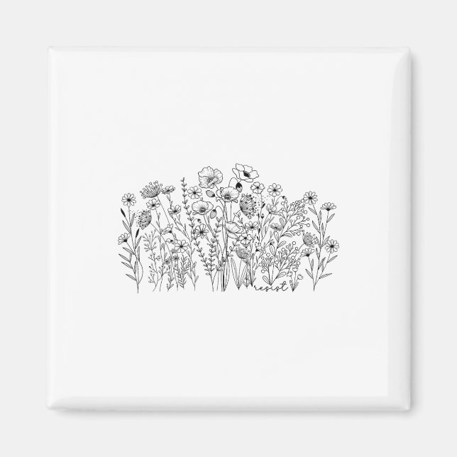 Subtiler Blumiger Botanischer Protest Liberal Wide Magnet (Vorne)