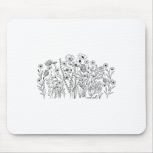 Subtiler Blumiger Botanischer Protest Liberal Wide Mousepad