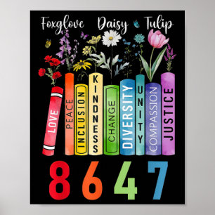 Subtiler Floraler Fingerhut Gänseblümchen Tulpe Bu Poster