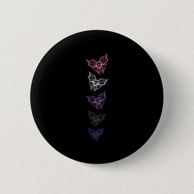 Subtiler Genderfluid-Stolz-Goth-Schmetterling, Nic Button (Vorderseite)