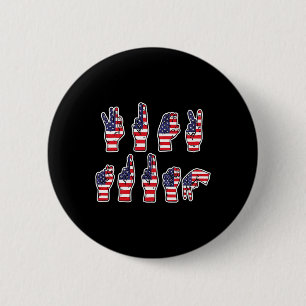 Subtiler Widerstand gegen Trump ASL-Gebärdensprach Button