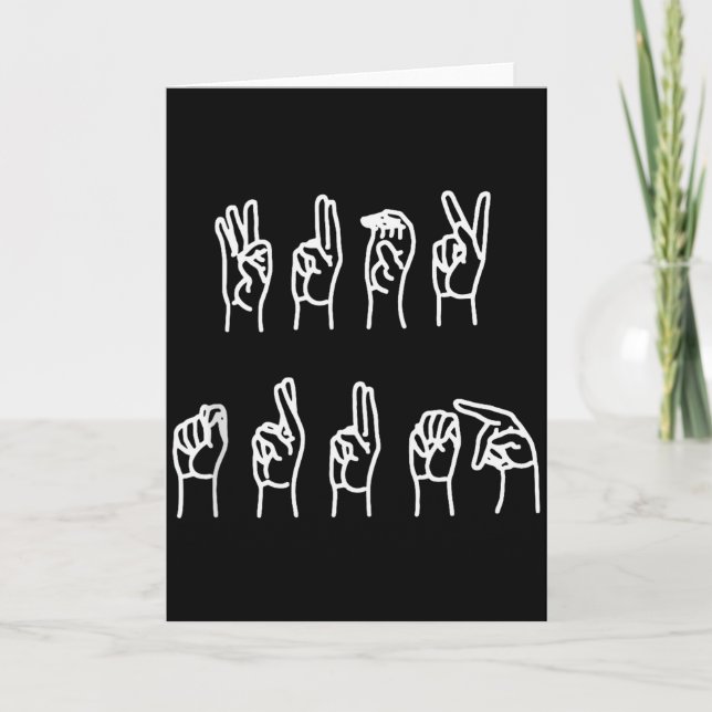 Subtiles Anti-Trump-Asl-Gebärdensprach-Tank-Top  Karte (Vorderseite)