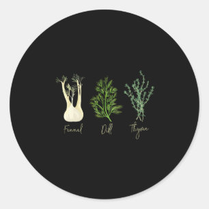 Subtiles Kraut Fenchel Dill Thym Anti-Trump-Shirt  Runder Aufkleber
