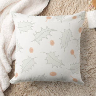 Subtiles Winter-Holly-Beeren-Muster Kissen
