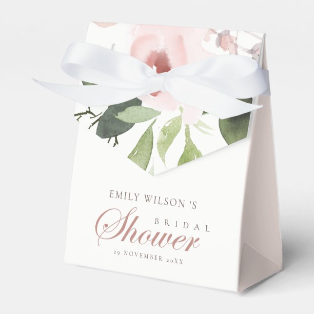 SUBTITEL WASSER BLUSH PINK ROSE FLORAL BRAUTPARTY GESCHENKSCHACHTEL (Vorderseite)