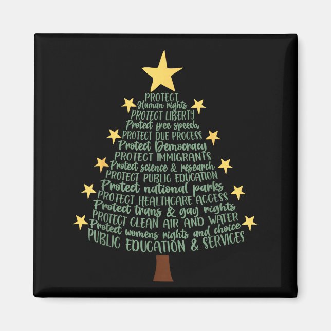 Subtle Anti Trump Funny Christmas Tree  Magnet (Vorne)