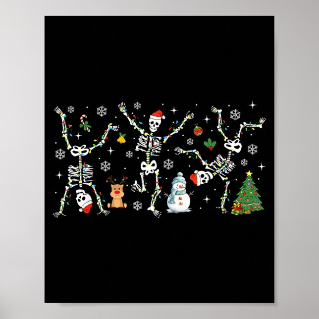 Subtle Anti Trump Hidden Message Dancing Skeleton  Poster (Vorne)