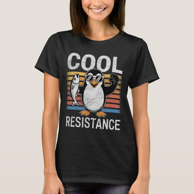 Subtle Cool Resistance Penguin Tariffs Protest Ant T-Shirt (Vorderseite)
