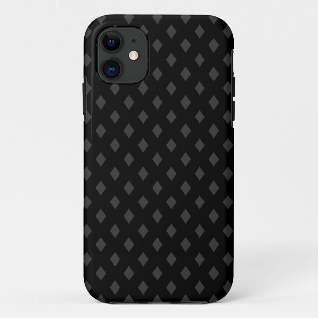 Subtle Diamonds - Dunkelgrau auf schwarz Case-Mate iPhone Hülle (Rückseite)