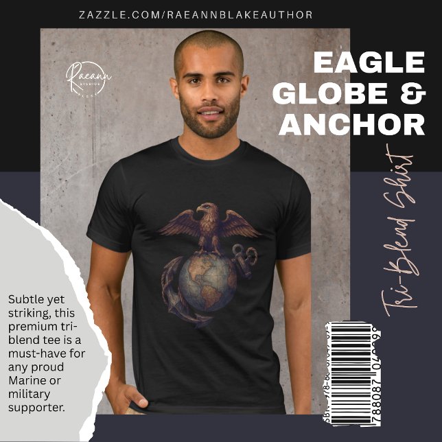 Subtle Eagle, Globe & Anchor Tri-Blend-Shirt T-Shirt (Von Creator hochgeladen)