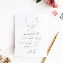 Subtle Elegance | Klassische Kleider-Monogramm-Hoc Einladung