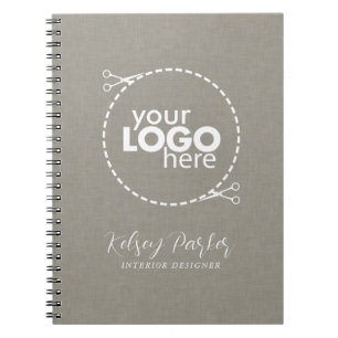 Subtle Fabric Texture Customizable Logo Notebook Notizblock