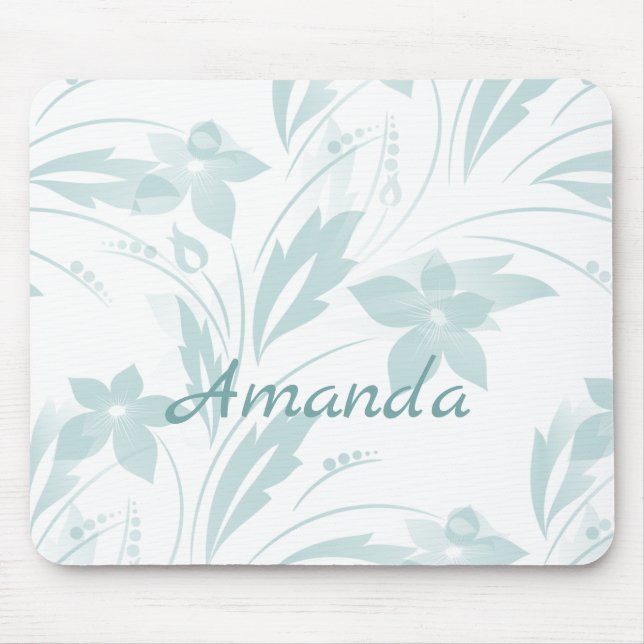 Subtle Floral in Blues Mousepad (Vorne)