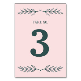 Subtle Grace Blush & Slate Gray Floral Wedding Tischnummer