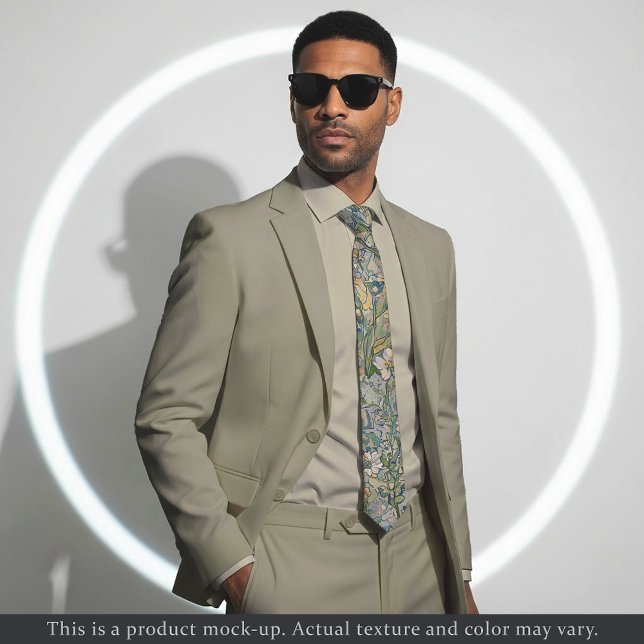 Subtle Impressionist Floral Necktie Krawatte (Von Creator hochgeladen)