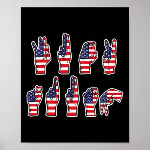 Subtle Resist Trump asl Gebärdensprache 4. Juli Poster
