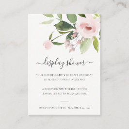 SUBTLE WASH BLUSH PINK FLORAL DISPLAY BABY DUSCHE BEGLEITKARTE