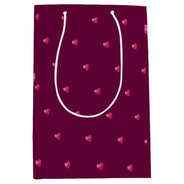 Subtle Wine Red Valentine Mittlere Geschenktüte (Vorderseite)