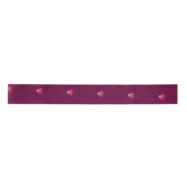Subtle Wine Red Valentine Satinband (Vorderseite)