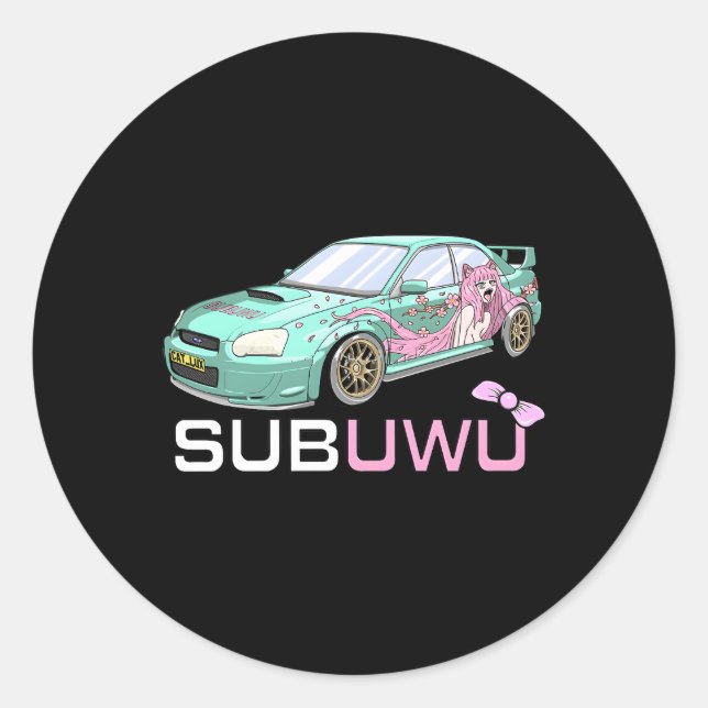 Subuwu Anime Otaku Fan Runder Aufkleber (Vorderseite)