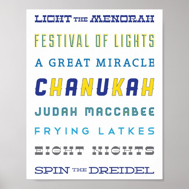 Subway Art | Chanukah Poster (Vorne)