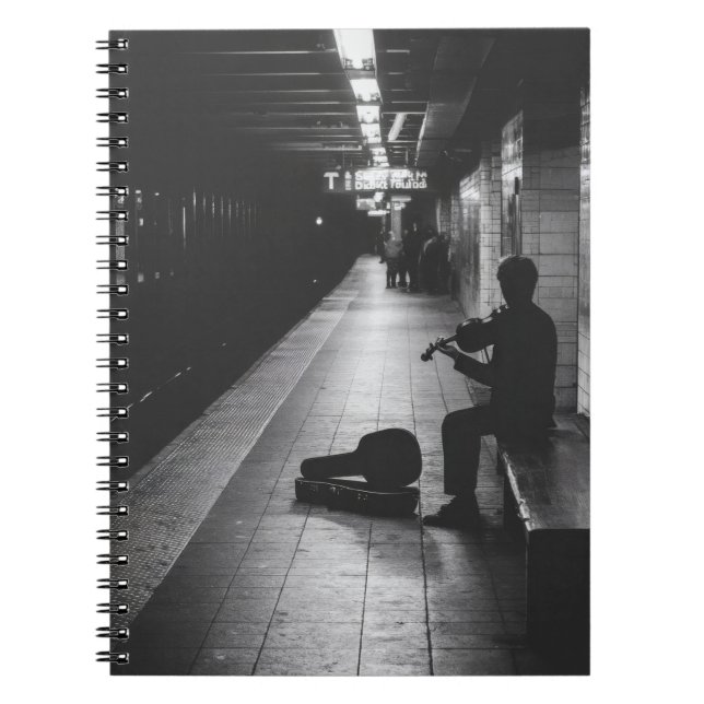Subway Violinist Shadow Notebook Notizblock (Vorderseite)