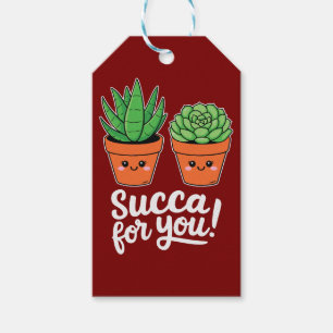Succa For You – Süßer Sukkulenten-Wortwitz Geschenkanhänger