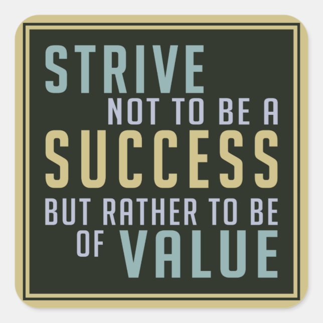 Succès et valeur Autocollants de motivation (Devant)