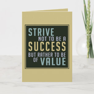 Succès et valeur Carte de voeux motivante