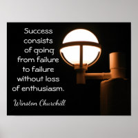 Success Art Print ~~ Winston Churchill Zitat