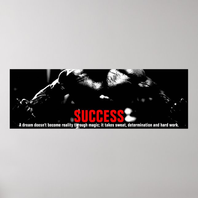 Success Bodybuilding Fitness Inspirational Poster (Vorne)