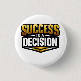 Success Gold Typography on Black Button