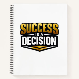 Success Gold Typography on Black Notizbuch