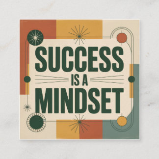 Success Is A Mindset Quadratische Visitenkarte