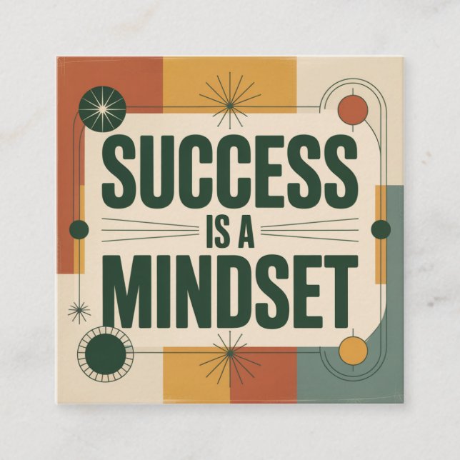 Success Is A Mindset Quadratische Visitenkarte (Vorderseite)