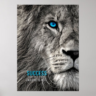 Success My Only Option Motivational Quote Poster