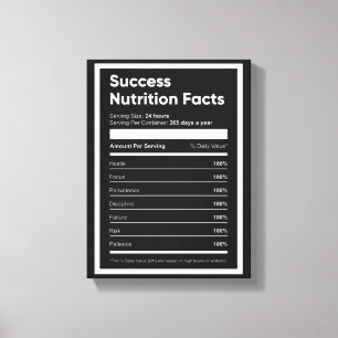 Success Nutrition Fakten   Motivierend Angebot Leinwanddruck