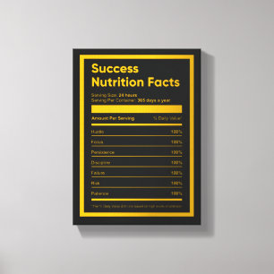 Success Nutrition Fakten   Motivierend Wall Art Leinwanddruck