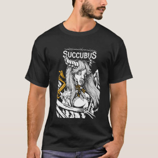 Succubus Moderne Farbige Schwarze Kunst T-Shirt