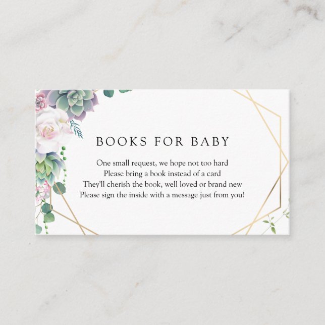 Succulare Gold Frame Buchanfrage Begleitkarte (Vorderseite)